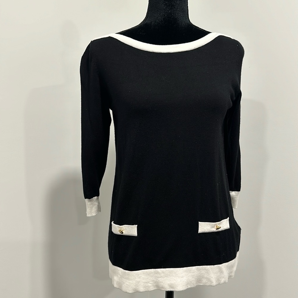 M&S black and white sweater
